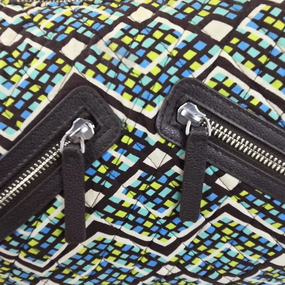 Vera Bradley Vivian Hobo Rain Forest Pattern Quilted Cotton Satchel Bag READ